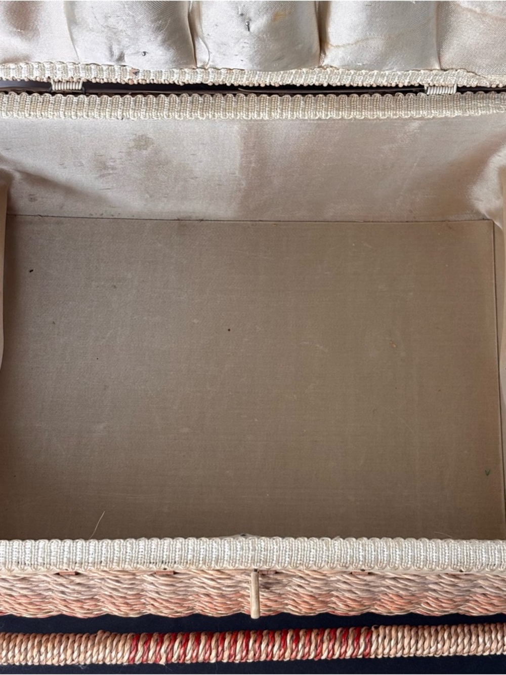 Vtg 1960’s JCPenney Wicker Woven Needlepoint Sewing Basket Box Japan w/Extra’s - Picture 7 of 15